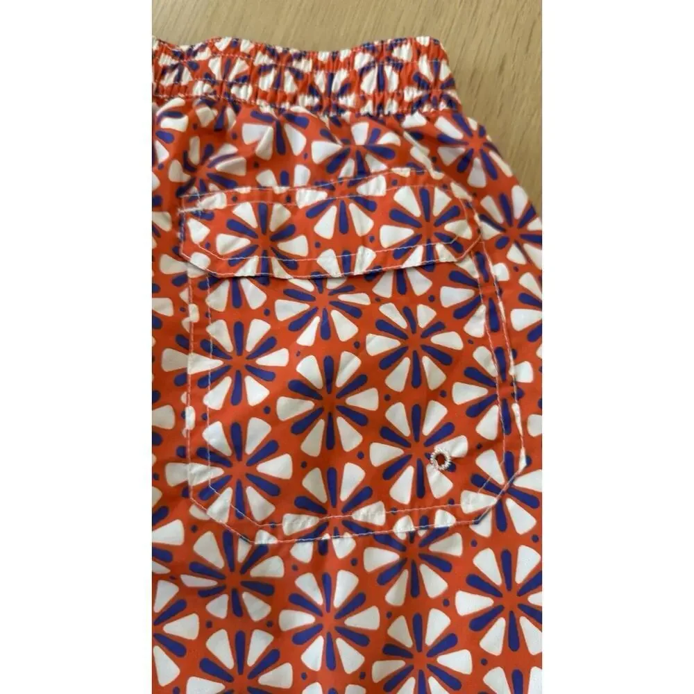 Straight-Leg Mid-Length Printed Swim Shorts Size Small T1188